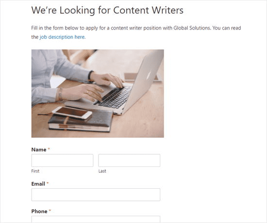 Comment creer formulaire demande emploi wordpress blogpascher 7