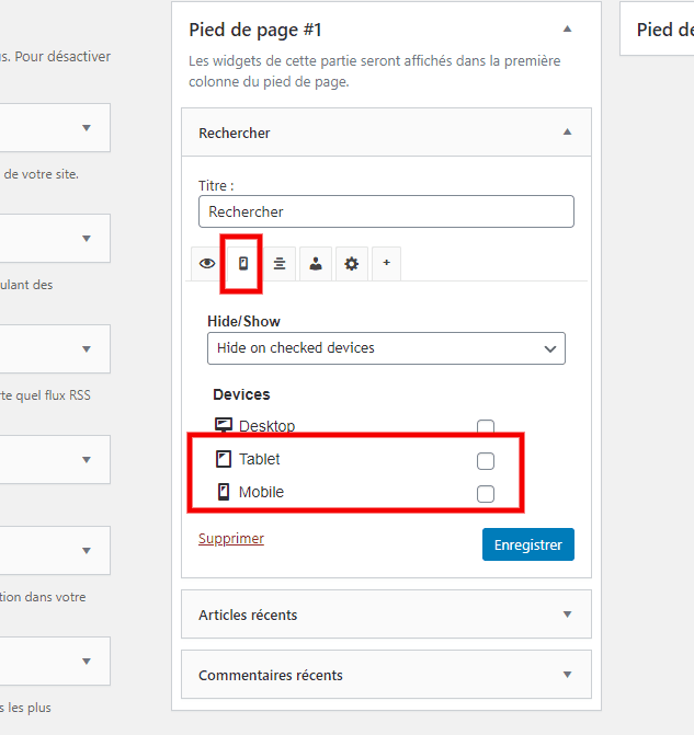 Comment masquer widget wordpress blogpascher 3