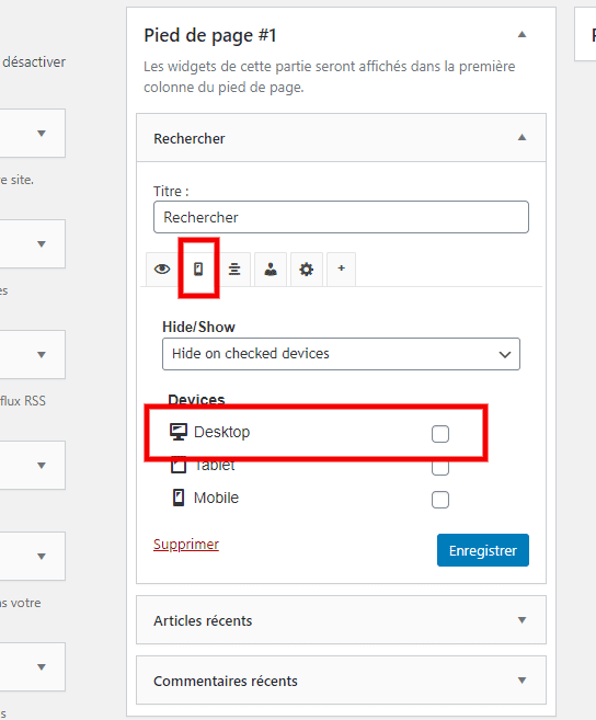 Comment masquer widget wordpress blogpascher 5