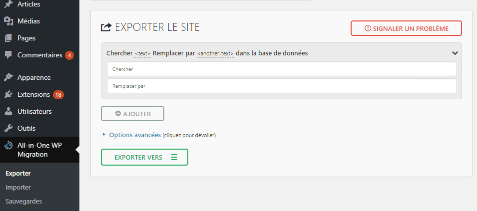 Comment exporter site web wordpress blogpascher Comment exporter site web wordpress blogpascher