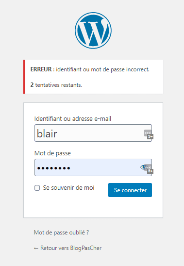limiter tentatives connexion wordpress 1