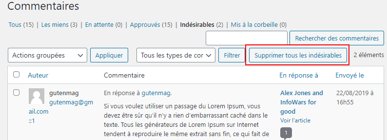 Moderation commentaire en attente blogpascher 9