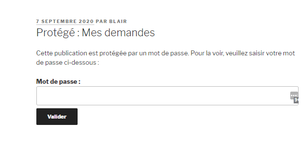 Proteger formulaire wordpress blogpascher 3 tutoriel WordPress, - protéger un formulaire par un mot de passe sur un site web WordPress
