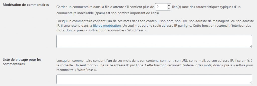 Reglage commentaires par defaut filtrer spam blogpascher Reglage commentaires par defaut filtrer spam blogpascher