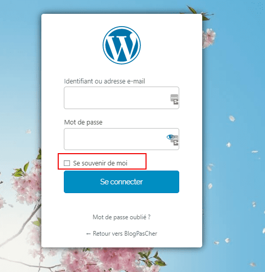 se souvenir remember me wordpress