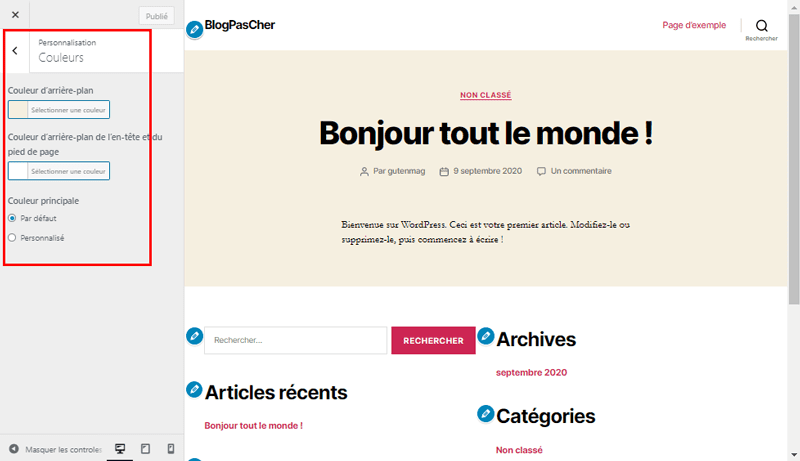 Цветовой настройщик WordPress темы блогpascher Цветовой настройщик WordPress темы блогpascher