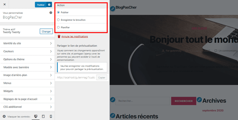 Настройщик WordPress темы опубликовать блогpascher Настройщик WordPress темы опубликовать блогpascher