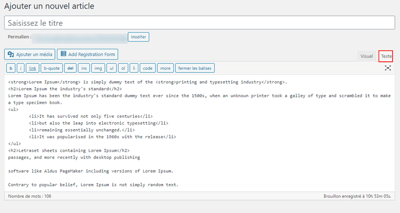 Wordpress google docs editeur classique html 1 Wordpress google docs editeur classique html - copier et coller du texte dans WordPress