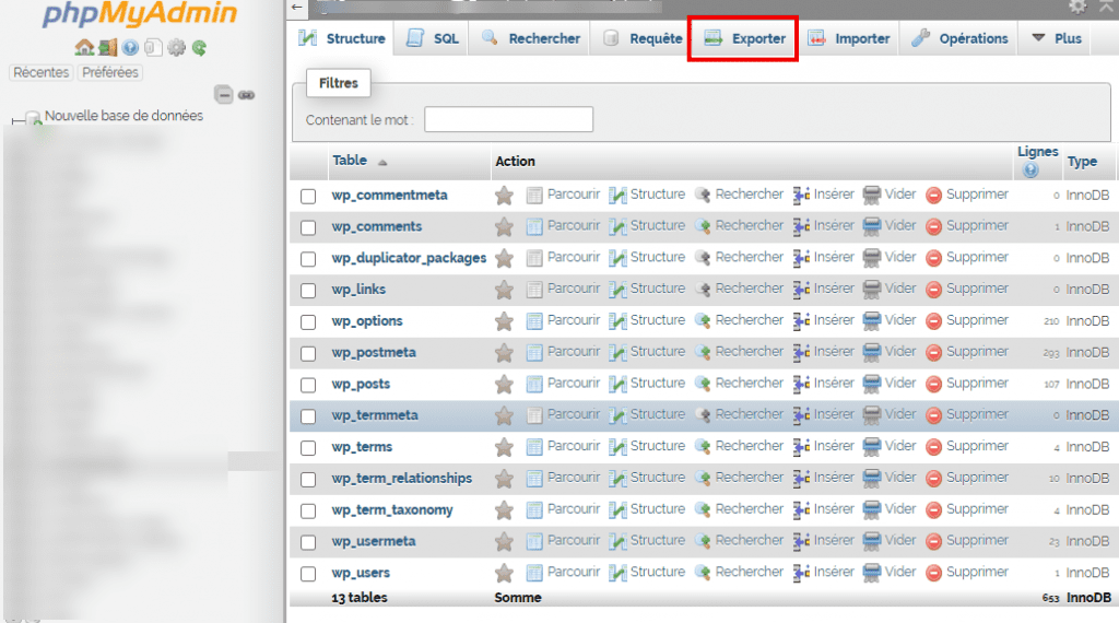 exporter-base-de-données-WordPress-phpmyadmin » BlogPasCher comment exporter la base de données WordPress dans phpmyadmin