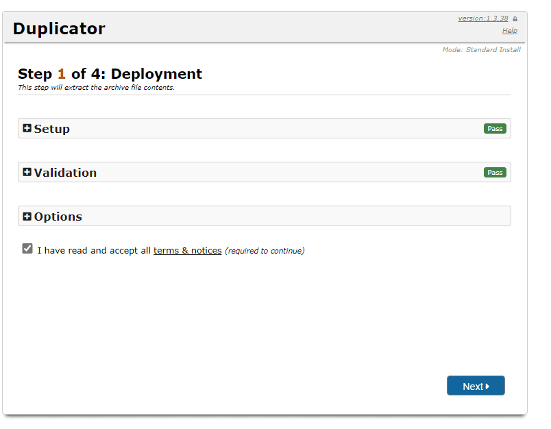 installation de site web sauvegardé avec duplicator