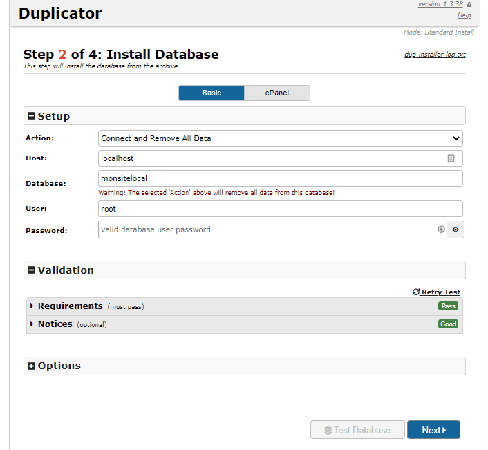 installation-test-base-donnéees-duplicator » BlogPasCher installation et test de la base de données avec duplicator