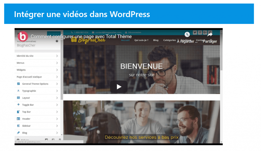 Intégrer des videos dans WordPress editeur blocs wordpress previsualisation