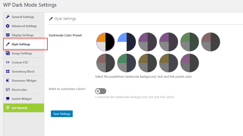 Personnaliser apparence bascule mode sombre 1 Personnaliser apparence bascule mode sombre 1