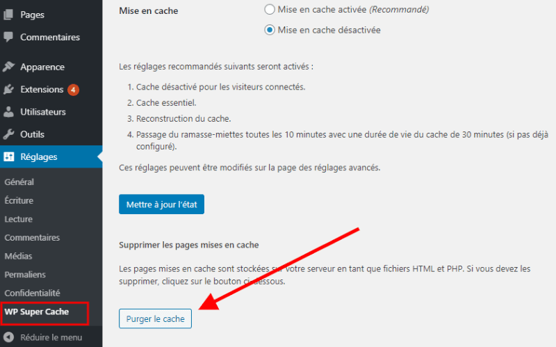 comment purger le cache sur WordPress avec le plugi WP Super Cache » BlogPasCher comment purger le cache sur WordPress avec le plugi WP Super Cache