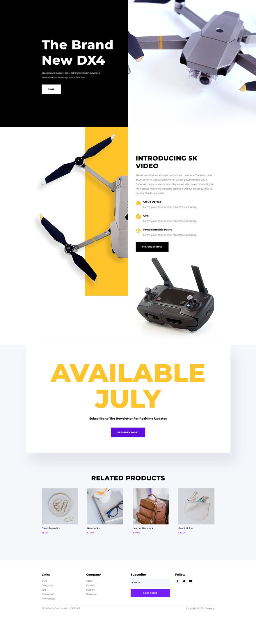 site Web de magasin d'électronique