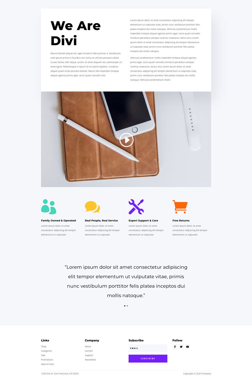 site Web de magasin d'électronique