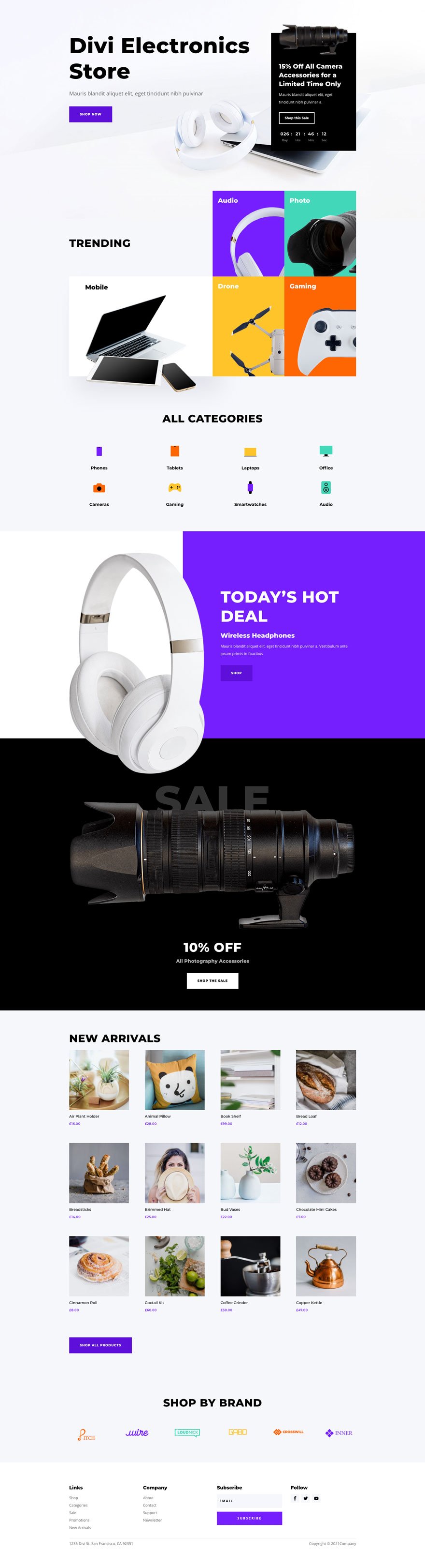 site Web de magasin d'électronique