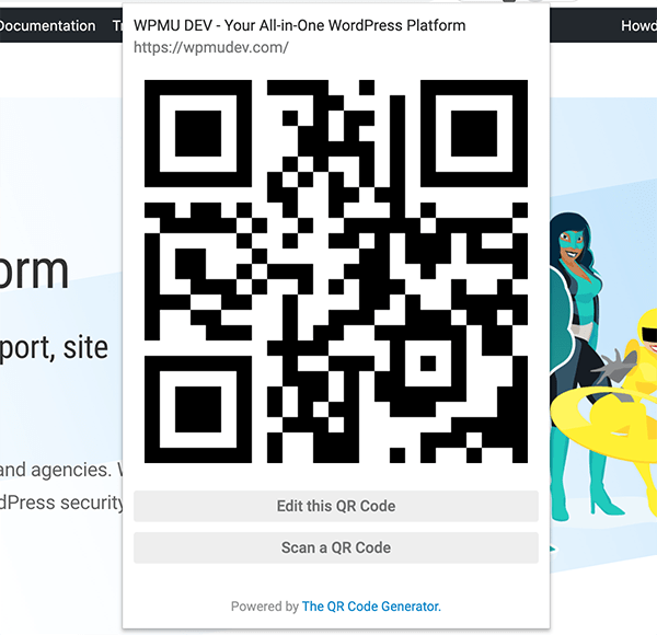 » BlogPasCher QR code for the wpmudev.com website