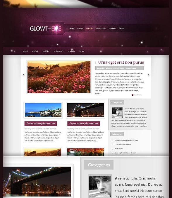 Aperçu du thème: Glow |  Blog sur les thèmes élégants