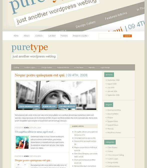 Nouveau thème: PureType |  Blog sur les thèmes élégants