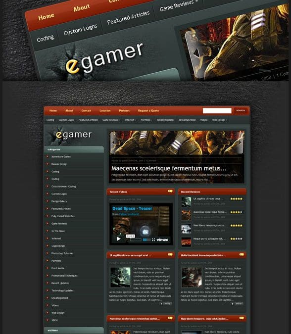 Nouveau thème: eGamer |  Blog sur les thèmes élégants