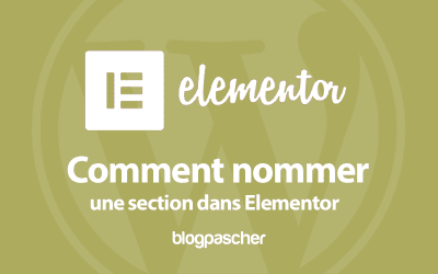 Comment nommer une section dans Elementor