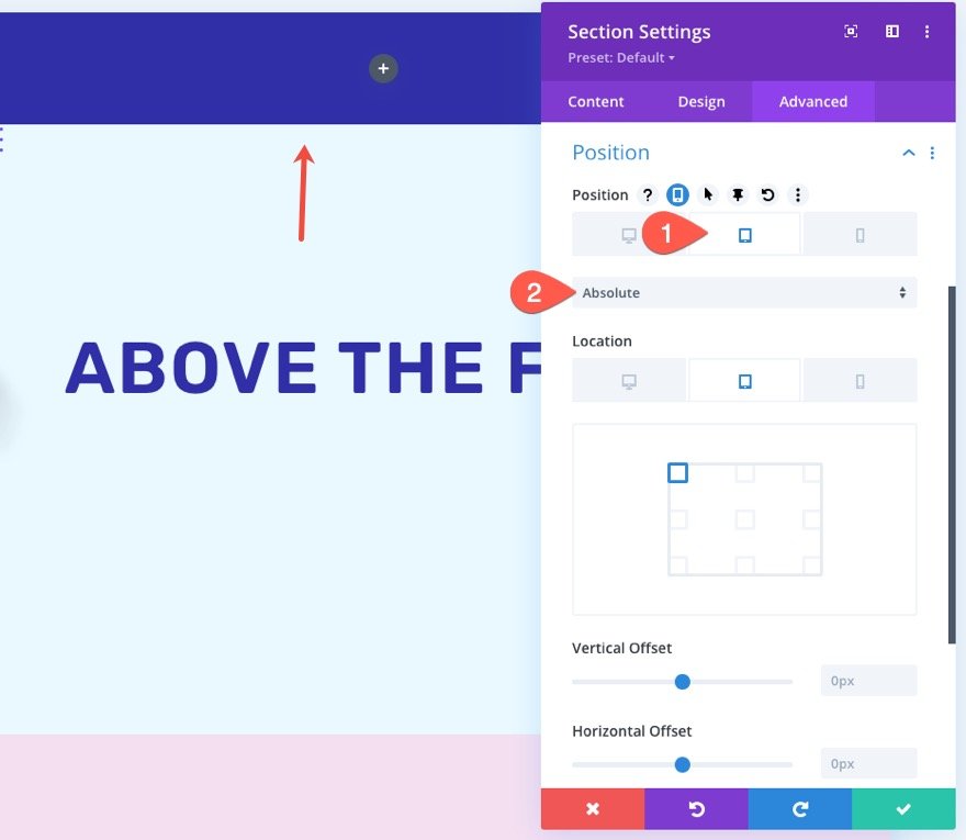 barre de navigation collante divi de bas en haut