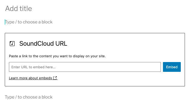 Soundcloud intégré