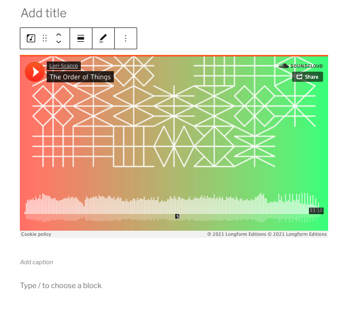 Soundcloud intégré