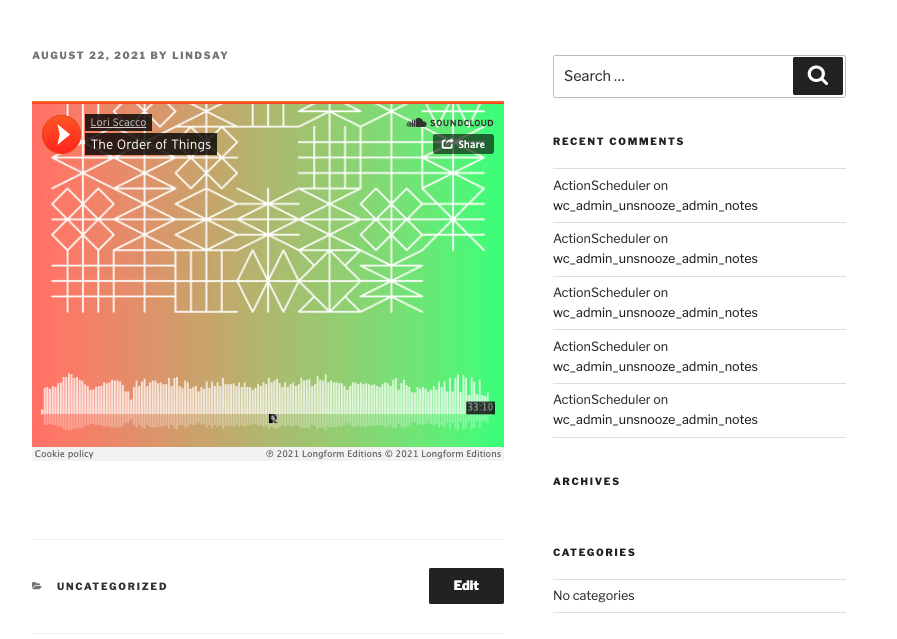 Soundcloud intégré