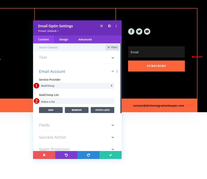 pied de page d'en-tête d'avocat d'immigration