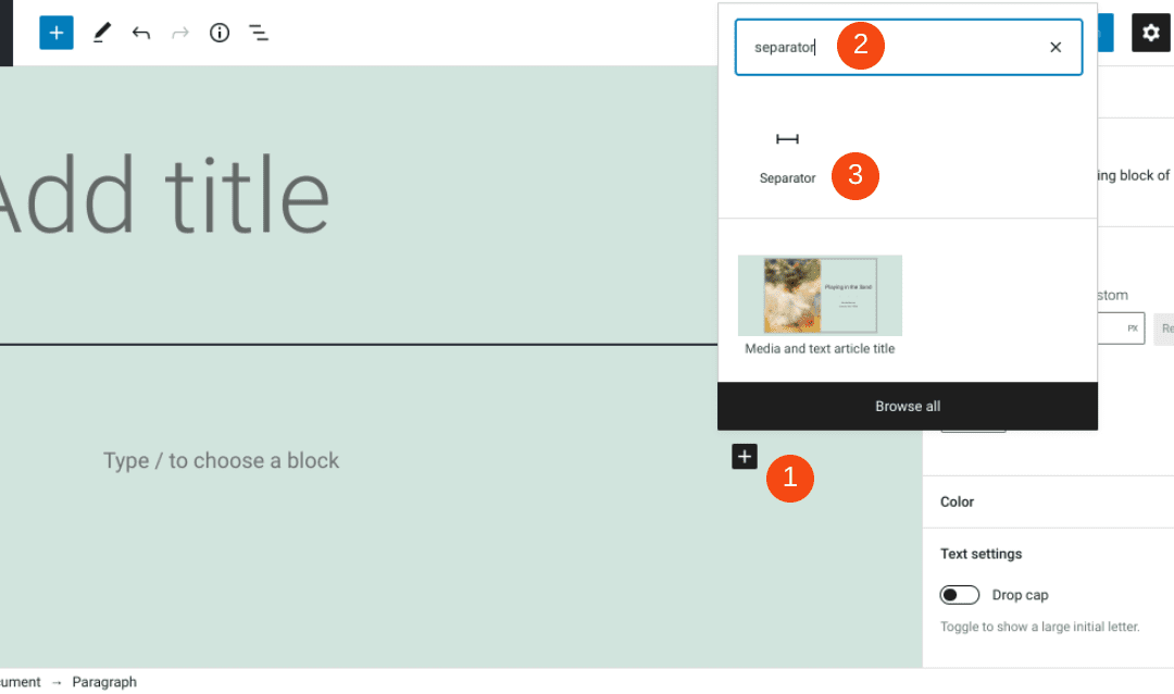 Comment utiliser le bloc séparateur WordPress