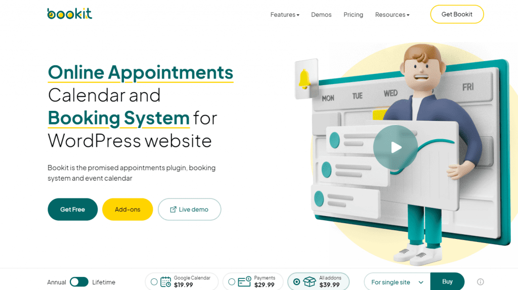 WordPress Bookit Calendar plugin