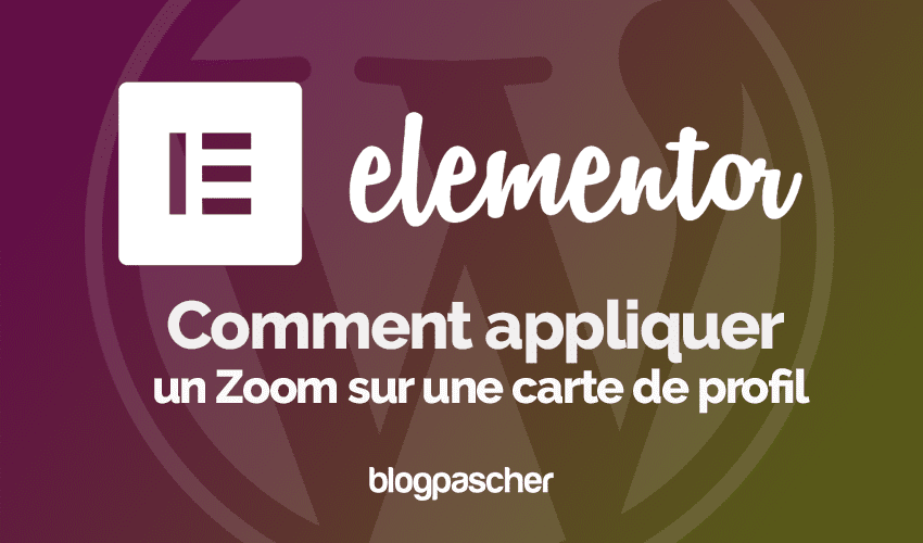 Elementor : Comment appliquer un Zoom sur une carte de profil