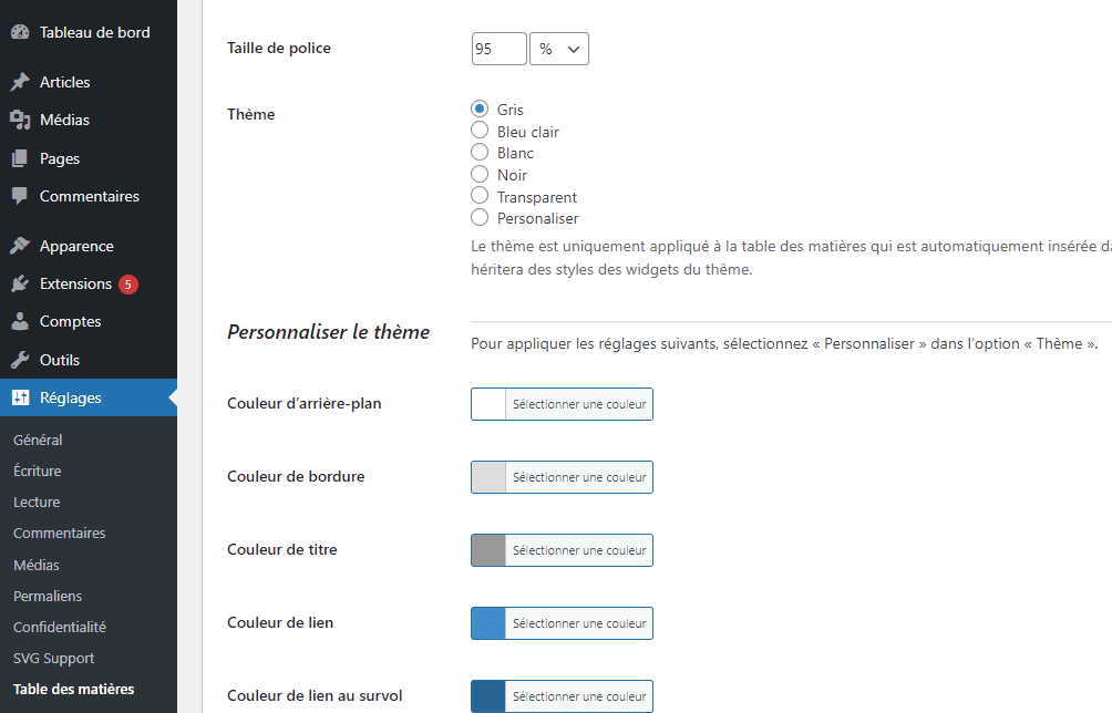 comment-ajouter-une-table-des-matieres-dans-wordpress-7 » BlogPasCher configurer apparence du plugin Easy Table of Contents