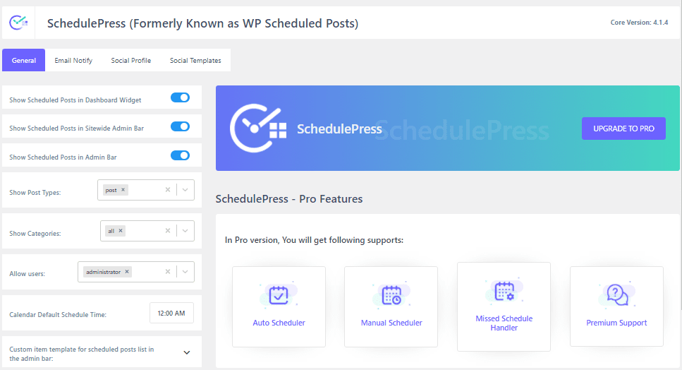 comment-planifier-des-articles-dans-wordpress-11 » BlogPasCher Fonctionnalités Pro de la version premium de schedulePress.