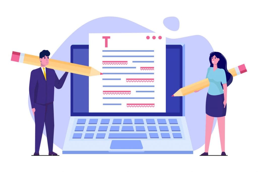 Editable online document. Creative writing and storytelling, copywriting . Online education, distant learningconcept. Vector illustration. » BlogPasCher