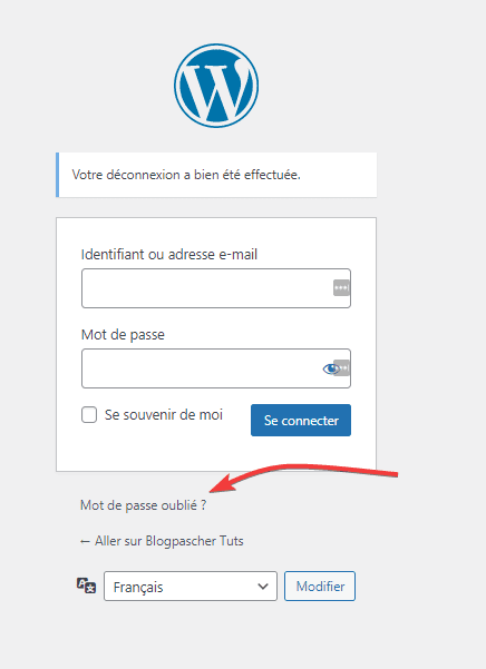 Page de connexion wordpress Page de connexion wordpress