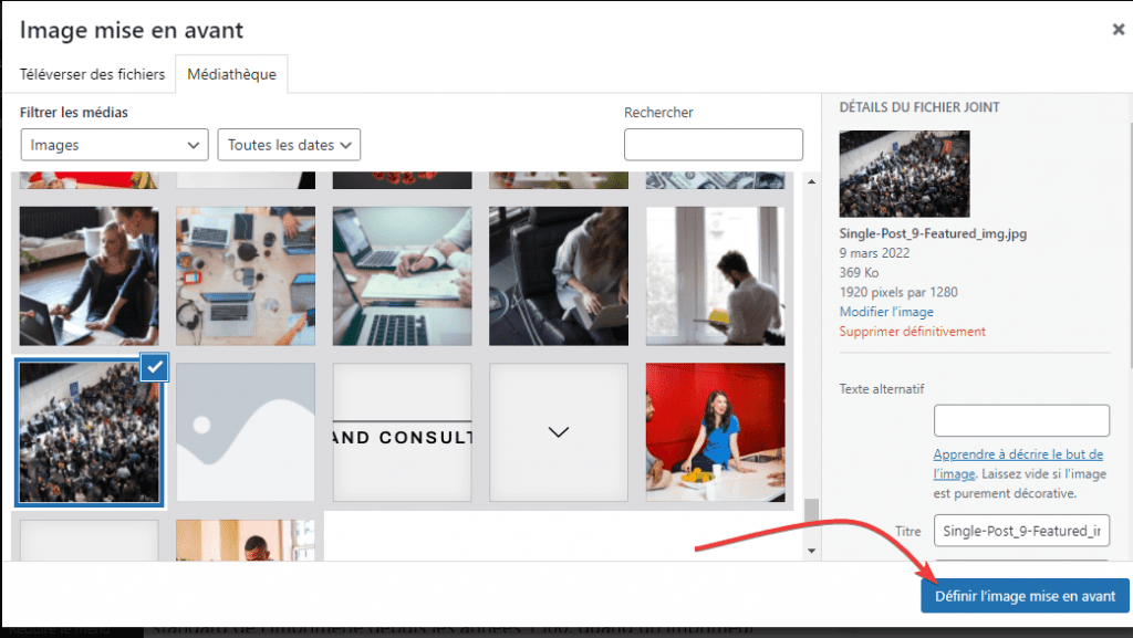Setting a featured image Définition d’une image en vedette - ajouter des images en vedette ou publier des miniatures dans WordPress