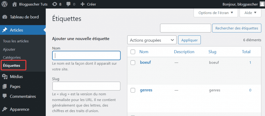 Merge tags editor screen