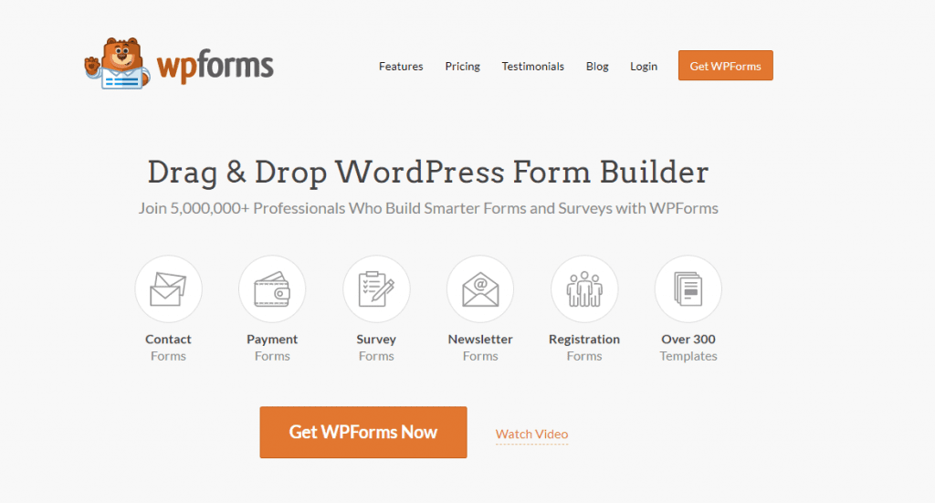 WPForms Website example WPFORMS - différence entre Landing page et un site Web