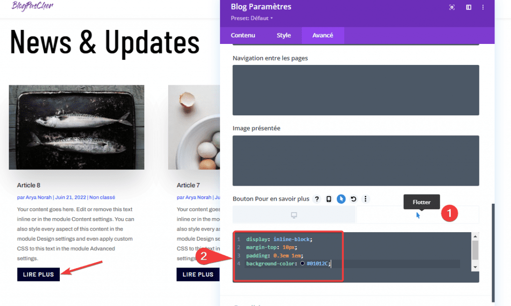 chrome_RlvnO808MR » BlogPasCher Personnaliser le lien Lire Plus du module Blog de Divi