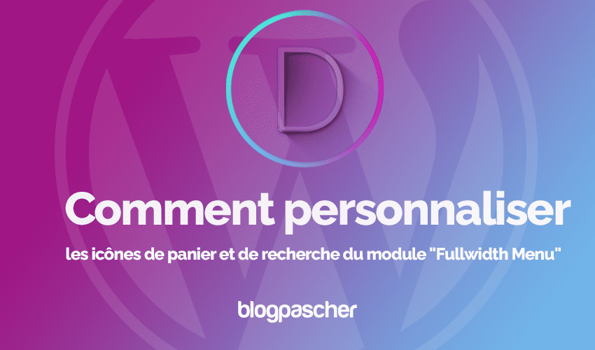 Divi : Comment personnaliser les icônes de panier et de recherche du module « Fullwidth Menu »