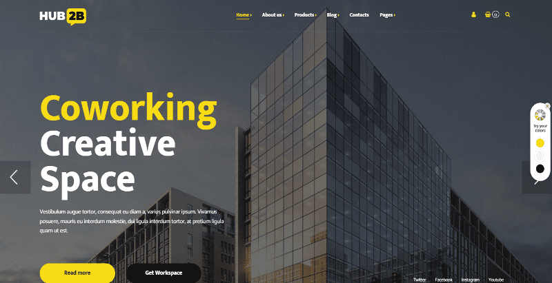 hub2b-meilleurs-themes-wordpress-coworking » BlogPasCher créer un site Web d’entreprise de coworking