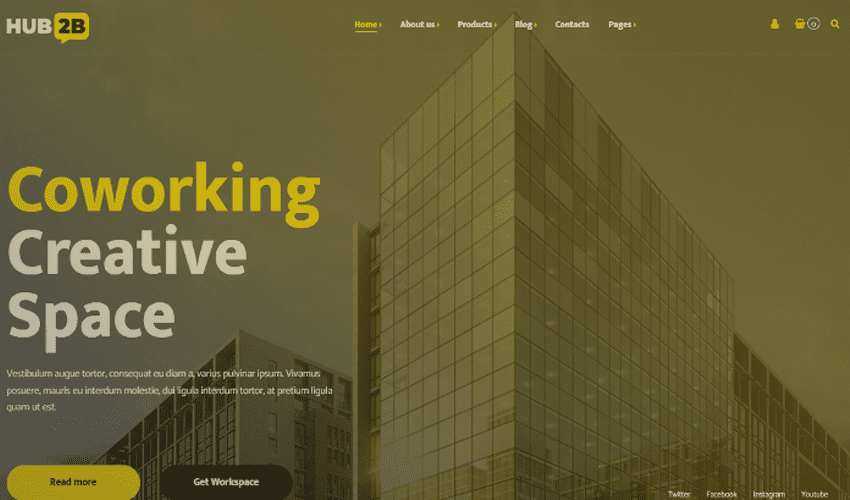 8 WordPress temas para criar um coworking site de negócios
