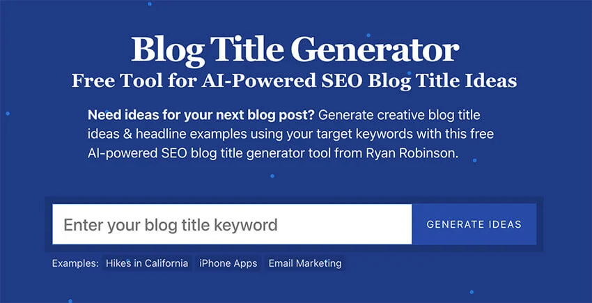 meilleures-ressources-de-blog-gratuites-2 » BlogPasCher Outil de génération de titres de blog (alimenté par l'IA) Capture d'écran de l'outil de titres de blog SEO