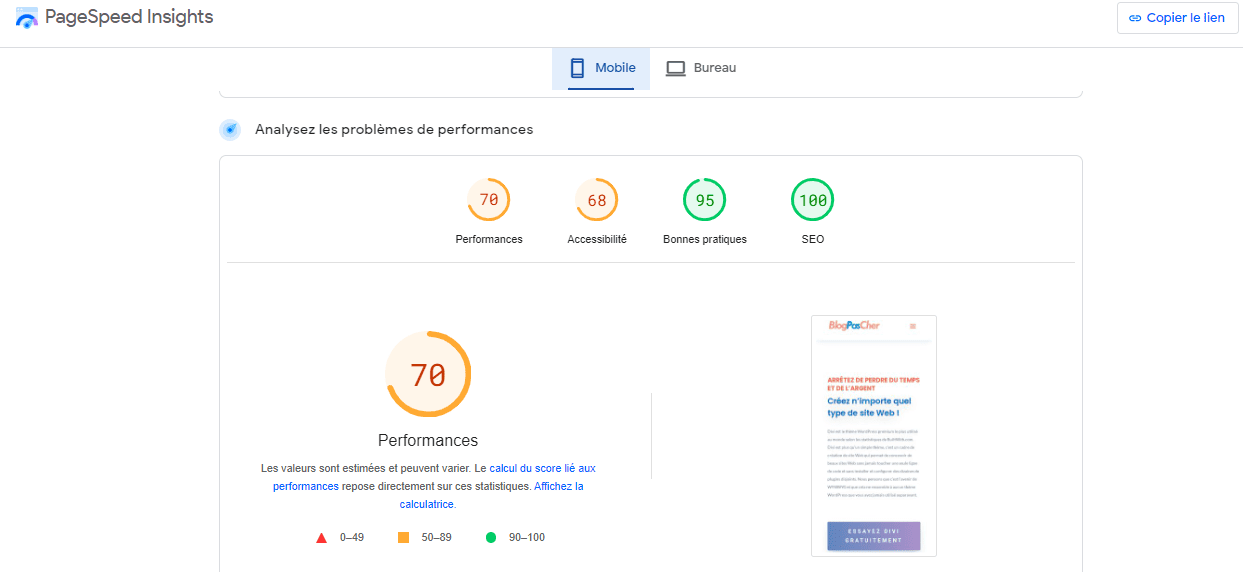 pagespeed » BlogPasCher test pagespeed
