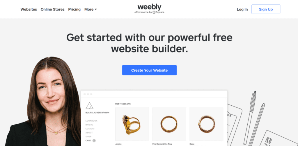 Weebly - meilleurs sites de blog gratuits