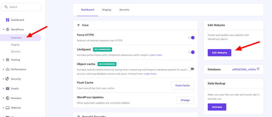 Hostinger-tableau-de-bord-WordPress » BlogPasCher Hostinger tableau de bord WordPress