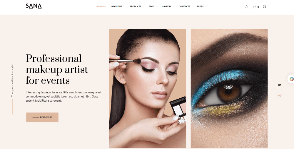 sana » BlogPasCher sana - meilleurs thèmes WordPress de maquilleur